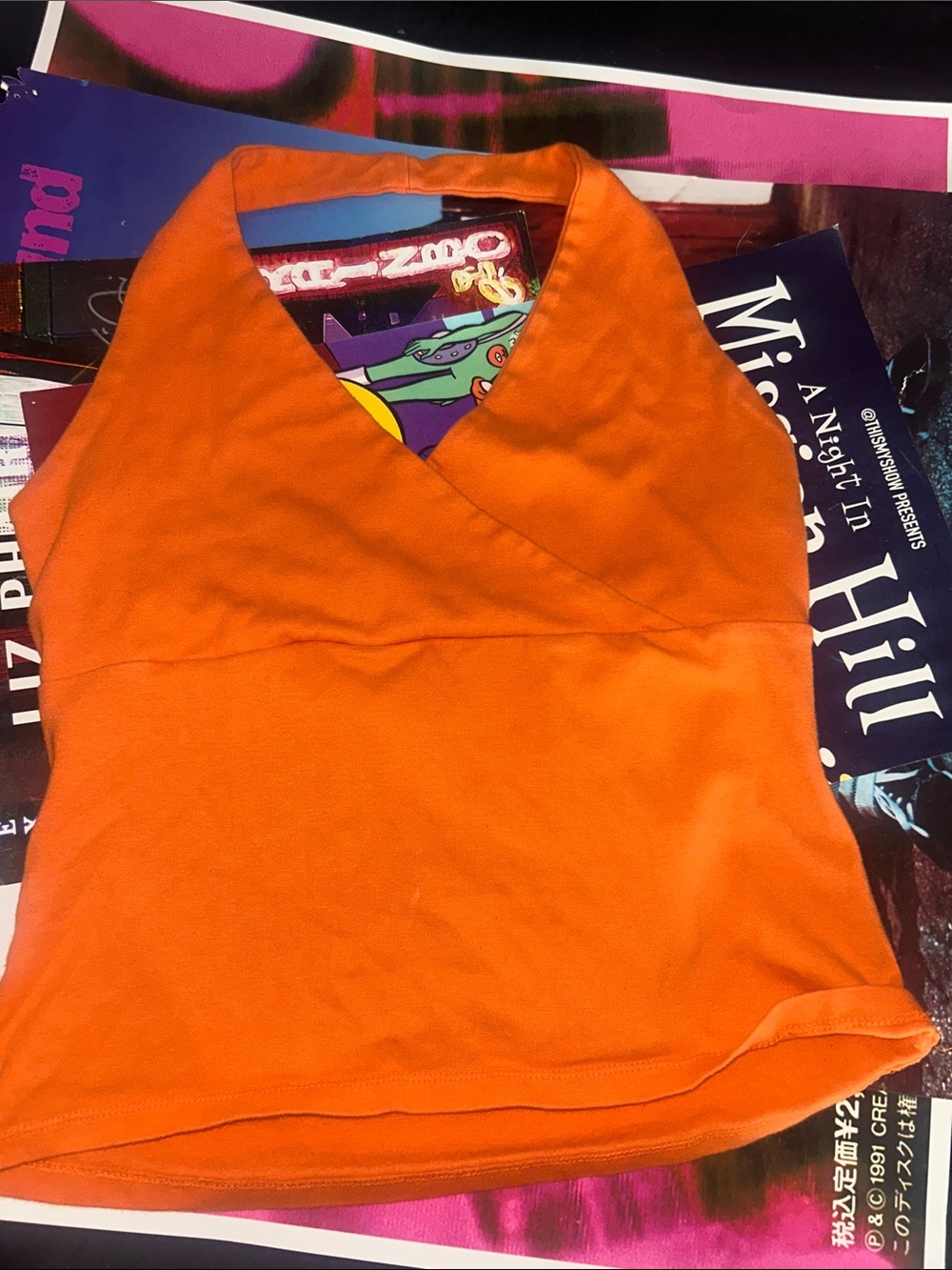 Vintage Orange Halter Top No Boundaries S/M